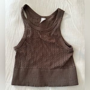 Brown high neck tank